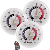 Koelkastthermometer set van 3 stuks rond analoog wit zelfklevende thermometer voor koelkast vriezer koelbalk koelcel met digitale display