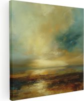 Artaza Canvas Schilderij Abstract Kunstwerk van een Zonsondergang - 70x70 - Wanddecoratie - Foto Op Canvas - Canvas Print