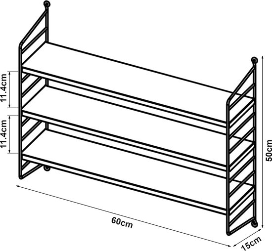 Étagère murale Strängnäs réglable 50x60x15 cm bleu [en.casa]