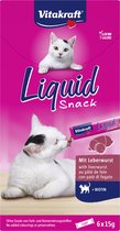 Vitakraft Liquid Snacks Leverworst 6x15 gr - kattensnack