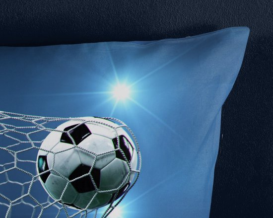 Pure Kinderdekbedovertrek "voetbal" - Blauw - (140x200/220 cm) - Microfiber van Pure — afbeelding 3