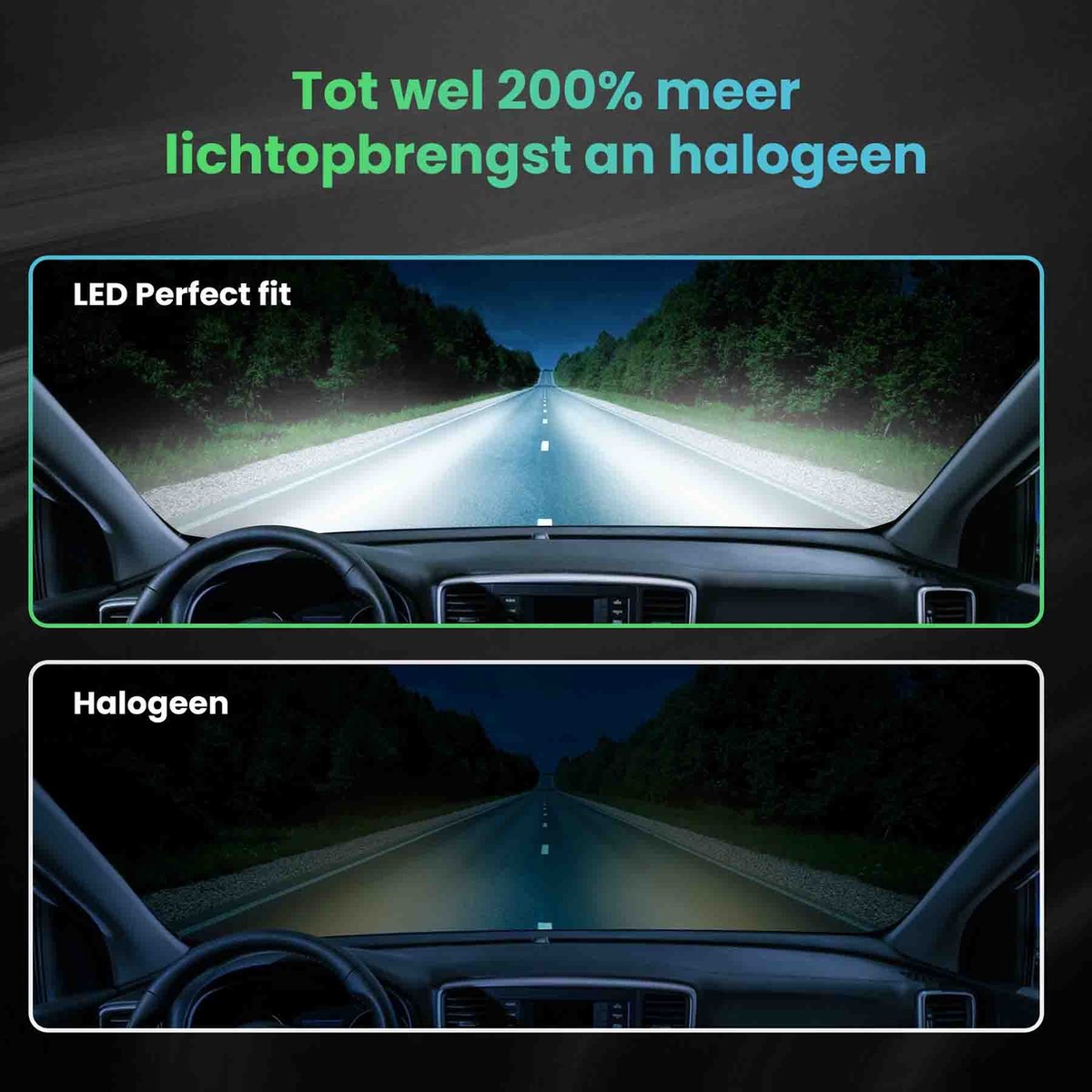 XEOD H8 / H9 / H11 Perfect Fit LED lampen met E-Keur – Auto Verlichting Lamp – Dimlicht, Grootlicht of Mistlicht - 2 stuks – 12V – foto 4