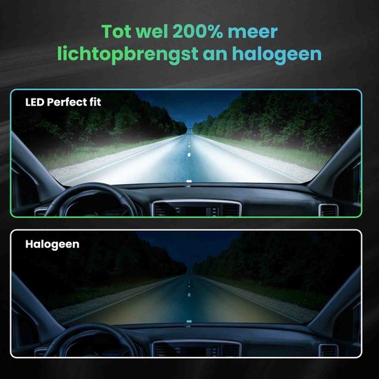 Vergelijking van wegverlichting: LED met 200% meer lichtopbrengst dan halogeen.
