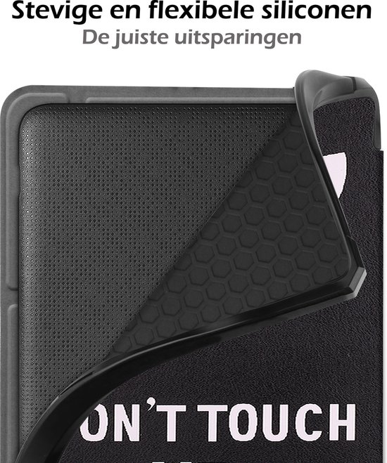 Hoesje Geschikt voor Kobo Libra 2 Hoes Book Case Trifold - Hoes Geschikt voor Kobo Libra 2 Hoesje Book Cover Met Screenprotector - Don't Touch Me van Hoesje  — afbeelding 3