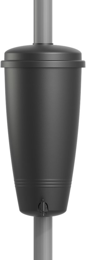 Elho Green Basics Rain Catcher 35LTR - Kunststof Regenton voor Buiten - 100% Gerecycled Plastic - Ø 33.5 x H 73.5 cm - Living Black