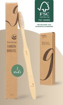 NATURE’S groove® Bamboe Handtandenborstels Soft - 2 Stuks - Houten Tandenborstel - Handmatig