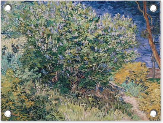 Tuin decoratie Seringenstruik - Vincent van Gogh - 40x30 cm - Tuindoek - Buitenposter