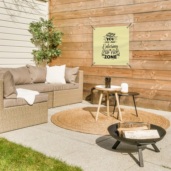 Posters de jardin Été - Proverbes - Jaune - 50x50 cm - Toile de jardin - Affiche extérieure