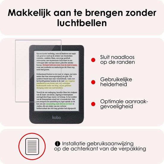 Screenprotector Geschikt voor Kobo Clara Colour Screenprotector Bescherm Glas Tempered Glass Screen Protector - 3 PACK van 4Smarts — afbeelding 5
