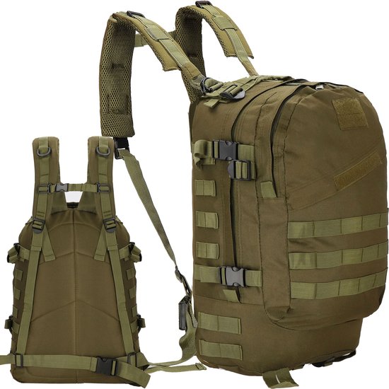Springos Rugzak | Backpack | Wandelrugzak | Tactical Backpack | 35 Liter | Camouflage | Groen