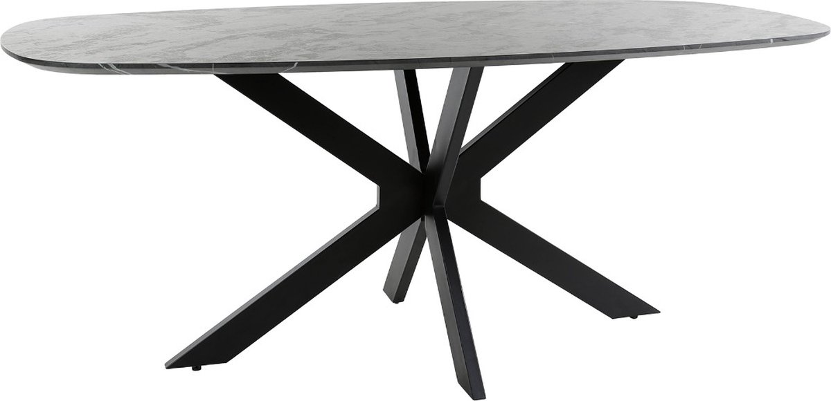 AnLi Style Eetkamertafel 180 deens ovaal Zwart
