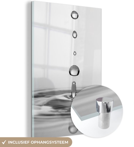 Peinture sur Verre - Cinq Gouttes qui Tombent - 80x120 cm - Peintures sur Verre Peintures - Photo sur Glas