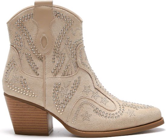 Cowboy Laarzen - Suéde - Taupe / Nude - Maat 39 - Dames - Musthave
