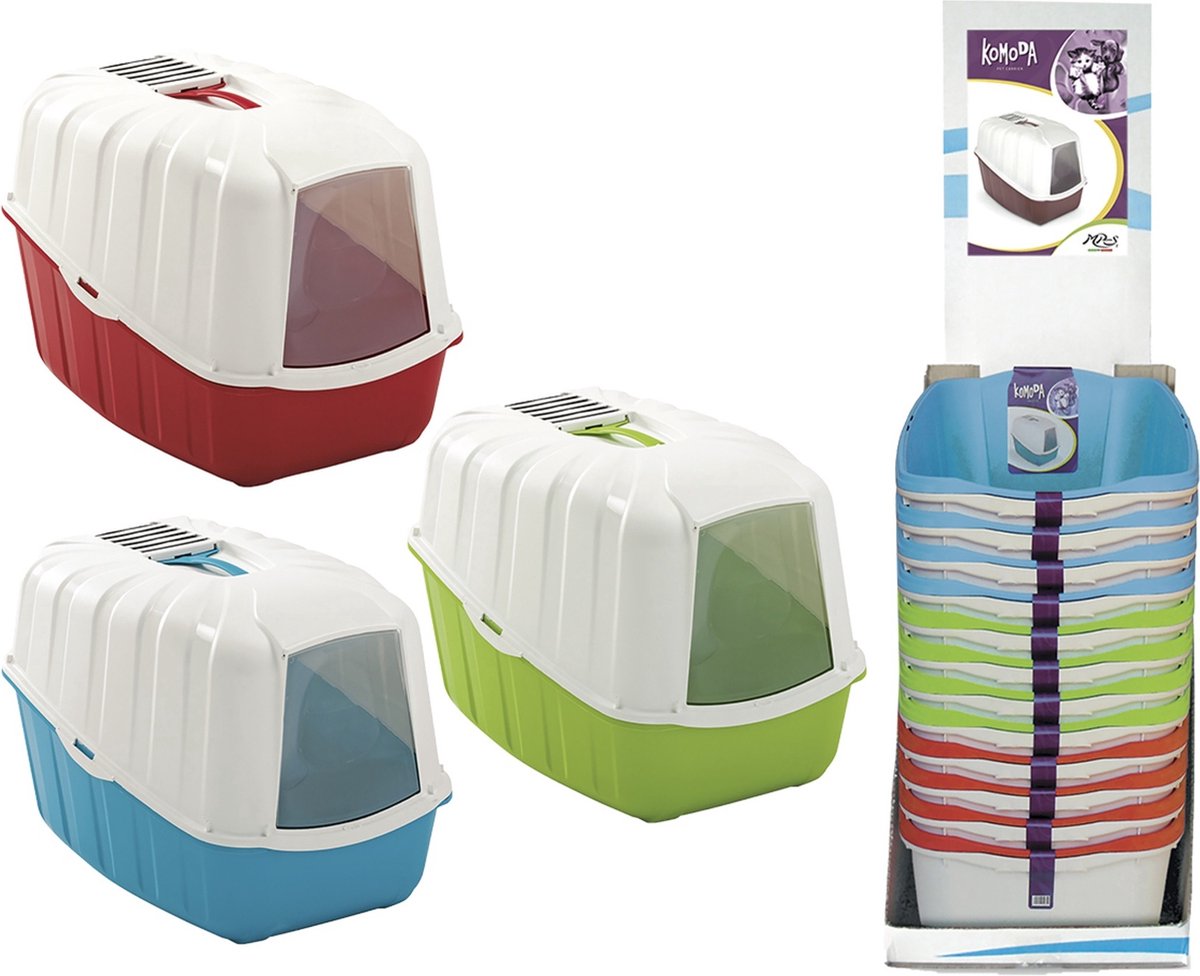 Kattenbak Komoda. Grijs, ivoor.