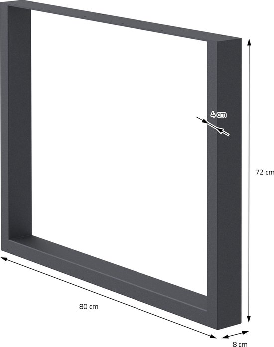 Eettafelpoot X zwart – hoogte 72 cm – breedte 76 cm Eettafelpoot X zwart – hoogte 72 cm – breedte 76 cm