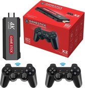 Gamer X2 Retro Game Stick - 4K Game Stick - 3D Games - Professionele Emuelec 4.3 Gaming-Chip - 2.4G Draadloos - 10 000 Retro Games - HDMI Connection - Zwart