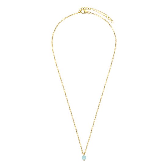 Lucardi femme en acier plaqué or avec amazonite - Collier - Acier - Doré - 45 cm