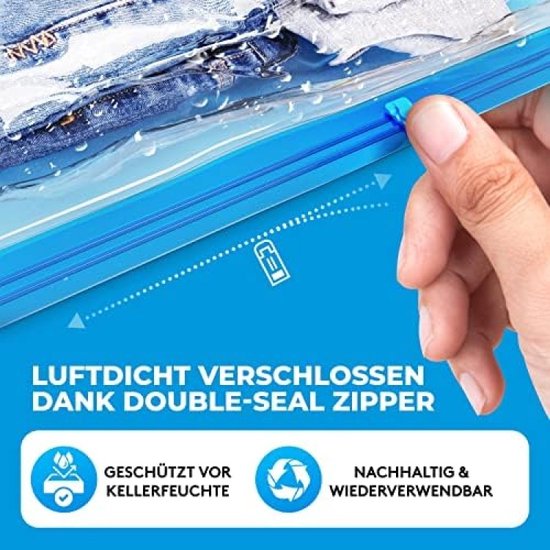 Vacuümzakken voor Kleding 50 x 80 cm - Ruimtebesparend, Hersluitbaar en