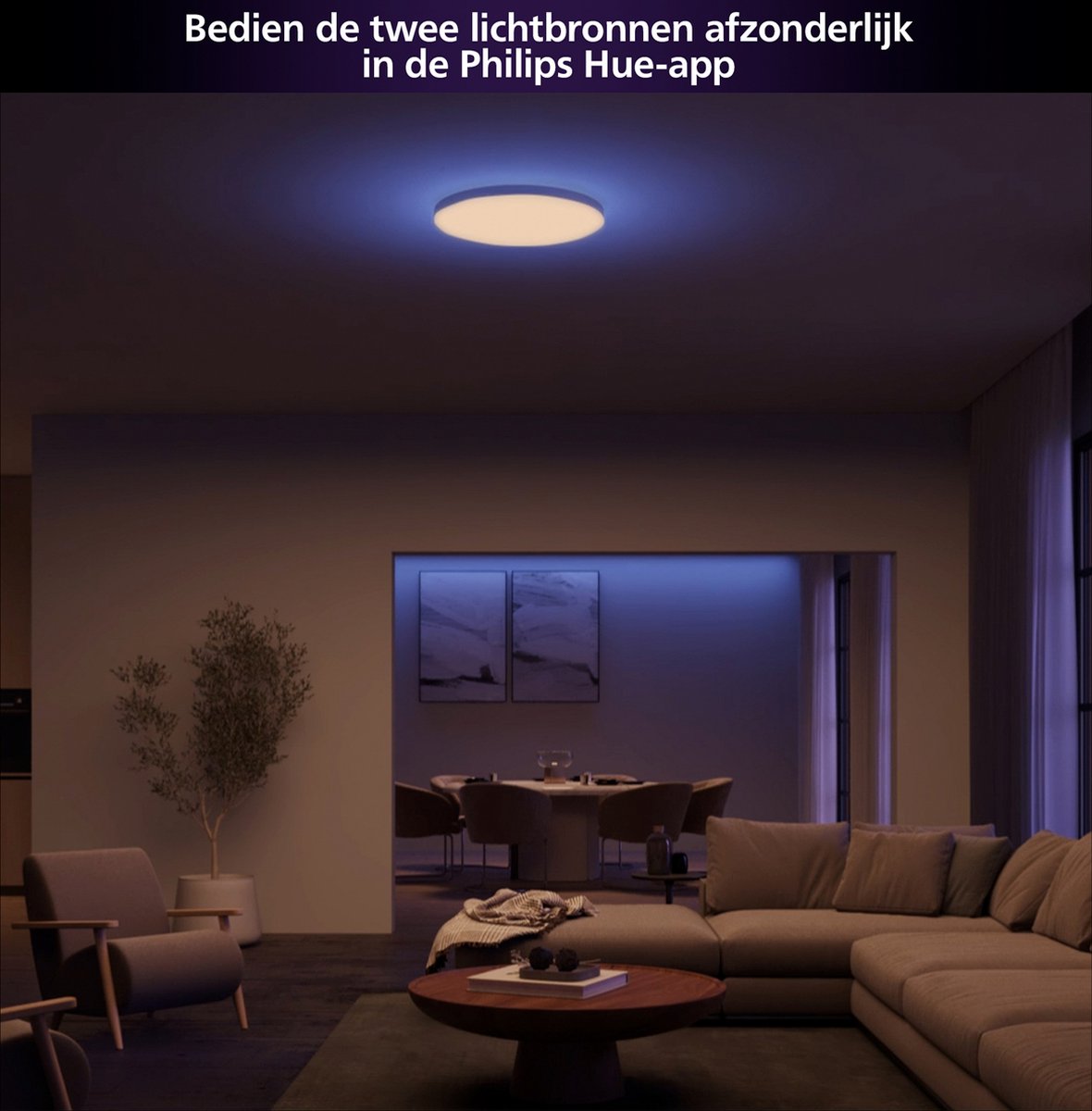 Philips Hue Datura paneellamp - wit en gekleurd licht - rond (klein) - wit — afbeelding 4