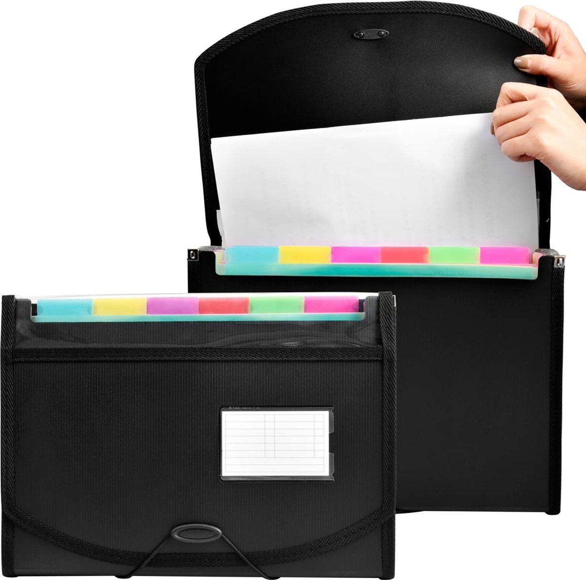 ThinkTex Accordian File Organizer, 12 vakken uitbreidende bestandsmappen, draagbare maandelijkse factuur ontvangst organizer, kleurrijke tabbladen, brief/A4-formaat - blauw ThinkTex Accordian File Organizer, 12 vakken uitbreidende bestandsmappen, draagbare maandelijkse factuur ontvangst organizer, kleurrijke tabbladen, brief/A4-formaat - blauw