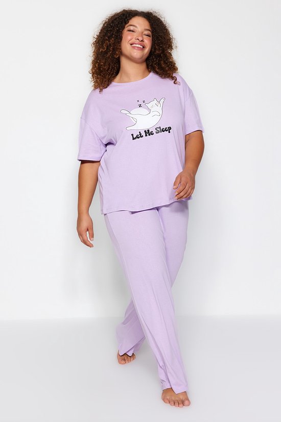 Trendyol TBBAW24AI00003 Volwassenen Vrouwen - Lila - 4XL