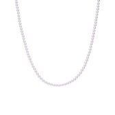 Lucardi Dames Zilveren goldplated ketting parel - Ketting - 925 Zilver - Goud - 48 cm