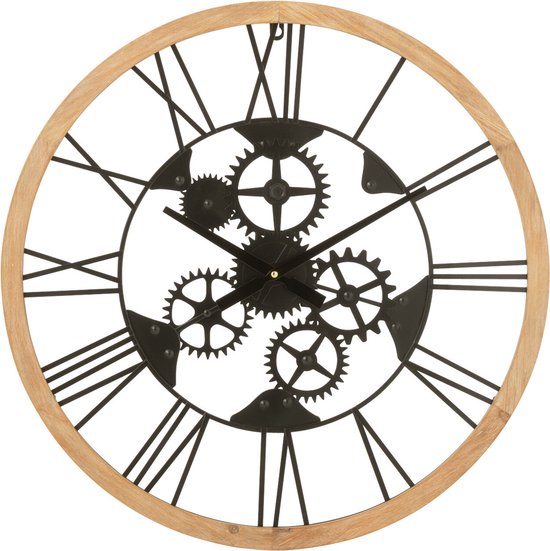 J-line horloge - métal/bois - noir - small - Ø 4.5 cm