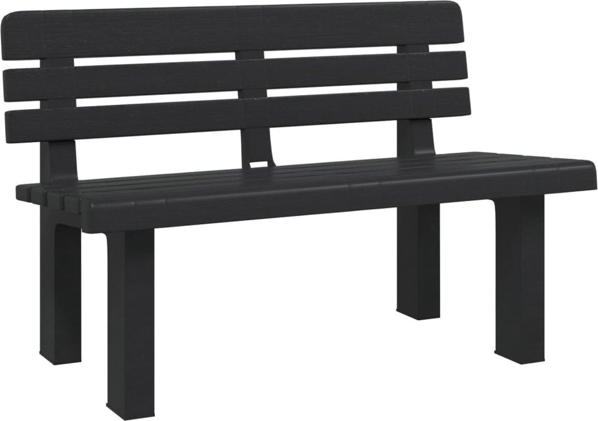 vidaXL - Tuinbankje - 110x52x71 - cm - polypropeen - antracietkleurig