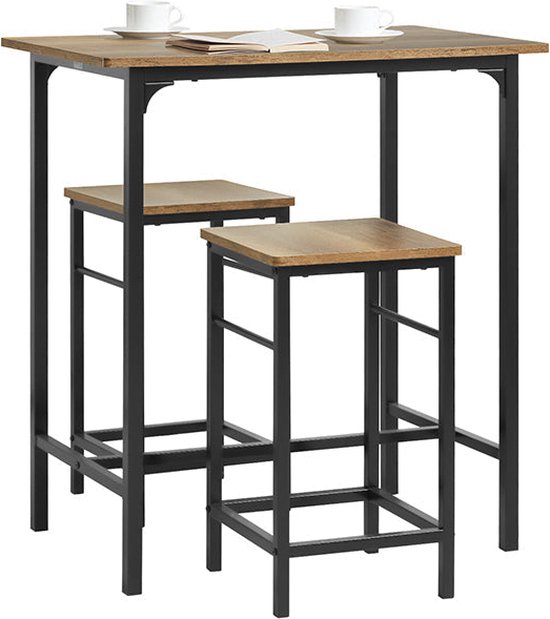 HOMCOM HOMdotCOM bartafel met barkrukset, keukentafe