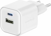 Swissten USB-C Snellader - 2 poorten - GaN technologie - 20W - Wit