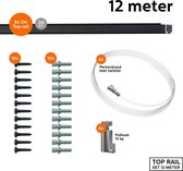 Artiteq Schilderij Ophangsysteem 12 METER TOP RAIL OPHANGSET ZWART 15 KG