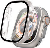 iMoshion Screen Protector Geschikt voor Apple Watch Ultra / Ultra 2 - 49 mm - Titanium - iMoshion Full Cover Hard Case / Hoesje - zilver