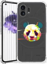 Silicone Hoesje Geschikt voor Nothing Phone (2) Telefoon Hoesje met doorzichtige rand Panda Color