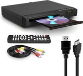QProductz Lecteur DVD avec HDMI - Lecteur DVD Full HD 1080P - Lecteur DVD avec connexion HDMI - Taille compacte - Zwart - Modèle 2023