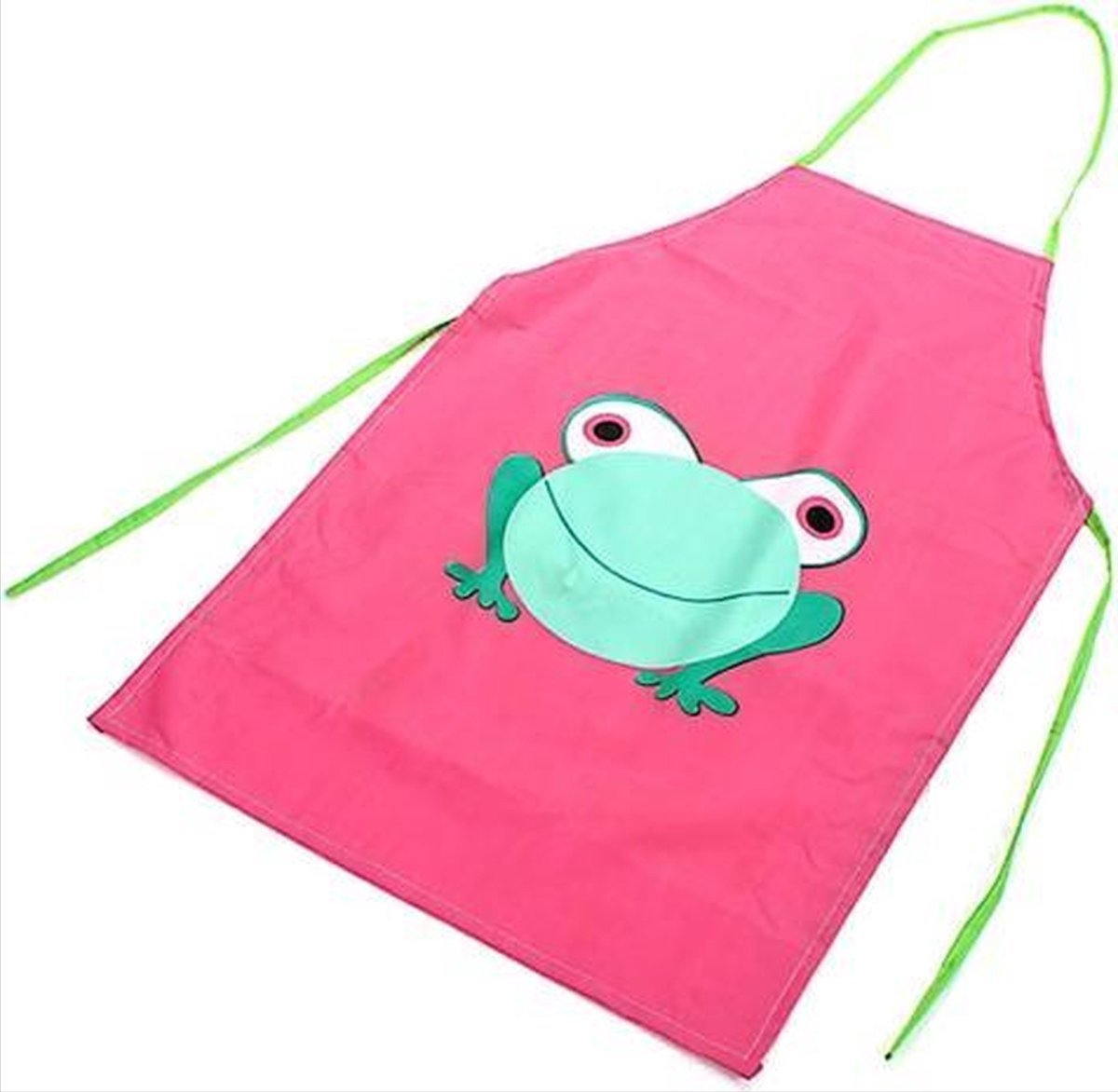 Finnacle Verfschort Kinderschort Schort Kookschort Roze Met kikker Kliederschort Kinder-verfschort Knutselschort Schilderschort One size