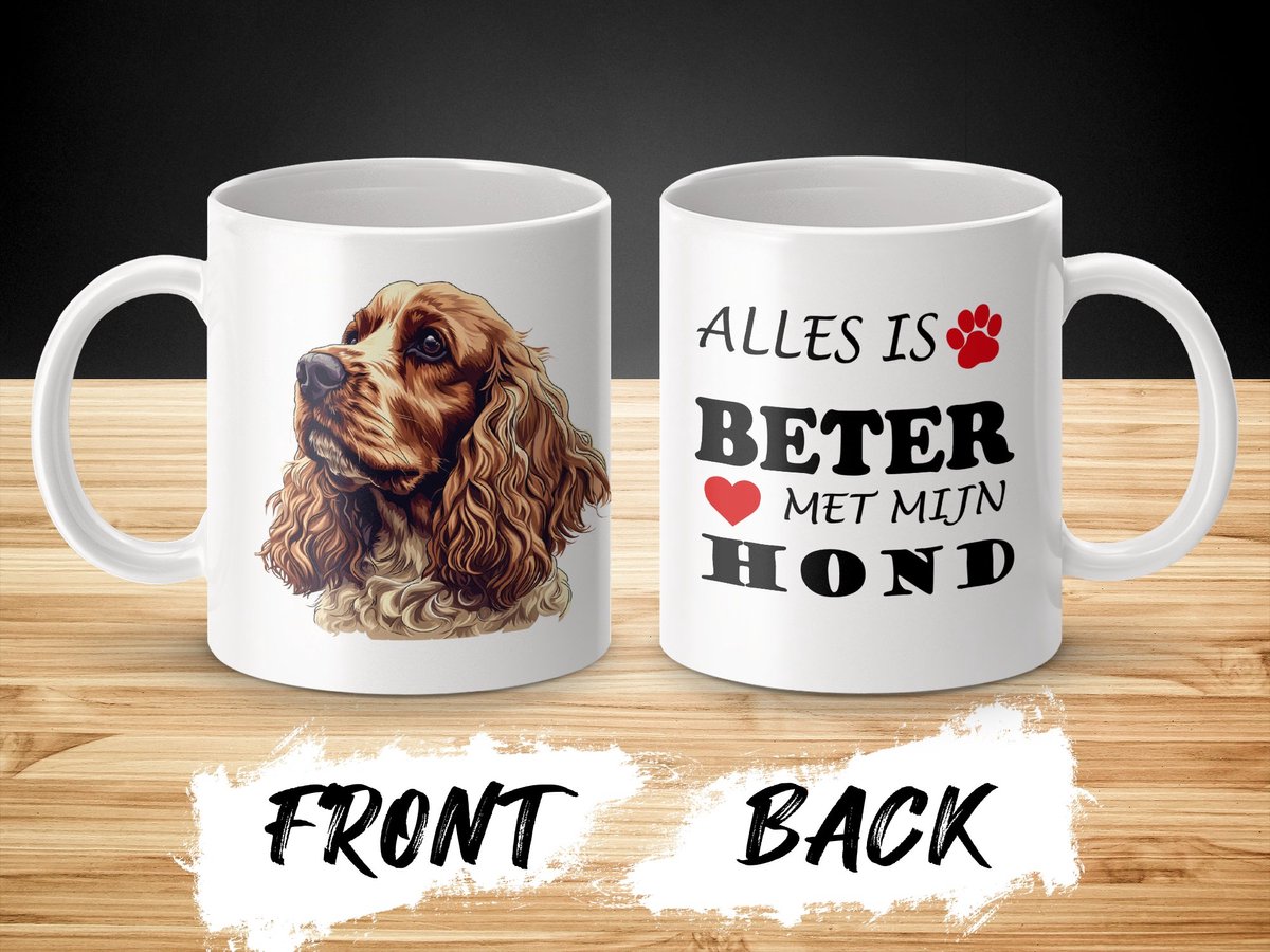 Mok Cocker Spaniel Alles is beter met mijn hond - dog - doglover