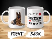 Mok German Shepherd Alles is beter met mijn hond - dog - doglover