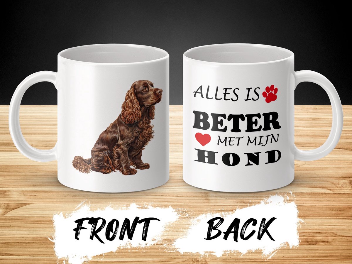 Mok Sussex Spaniel Alles is beter met mijn hond - dog - doglover