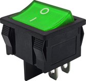 ProRide® Wipschakelaar ON-OFF KCD5-202 - 2 Polig - 250V/6A - Groen zonder controlelampje