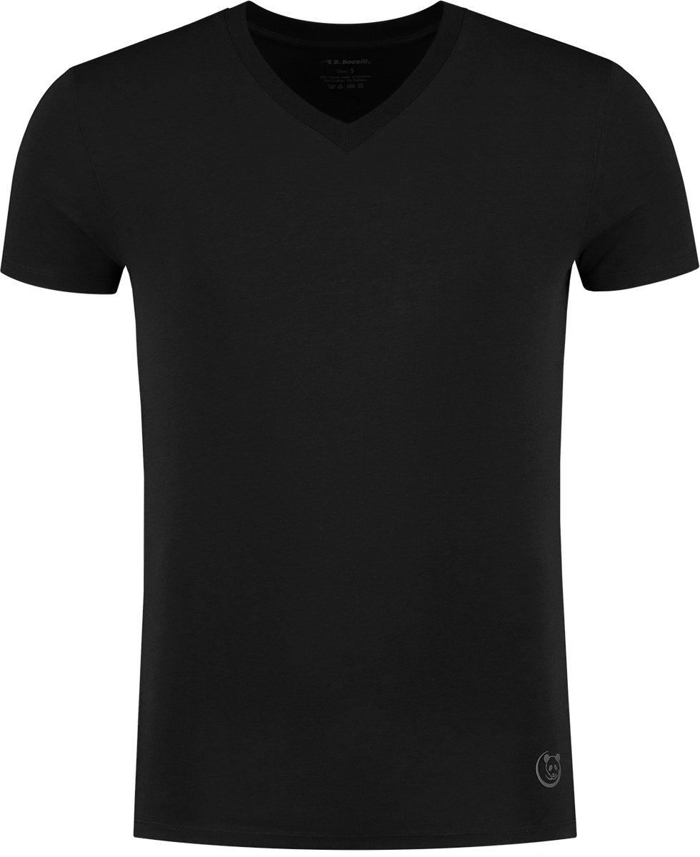 2-pack B.Bocelli Shirt - Heren - V-hals - korte mouw - zwart - maat S
