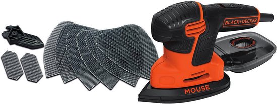 BLACK+DECKER 55W Mouse™. klittenband voor papierbevestiging. Stofopvangsysteem - KA2000-QS