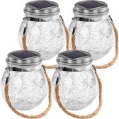 VOLTRONIC Solar LED Jar - Set van 4 - Fairy lights - Lantaarn - Buitenverichting - Zonne-energie - Glazen potjes - Tuinverlicjting - 20 LEDs