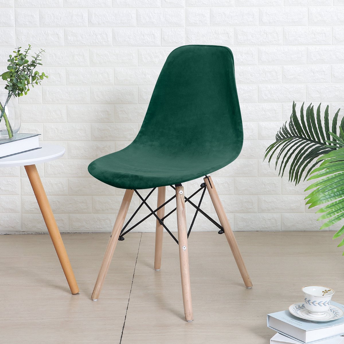 Covers By Ralfos* Stoelhoes Velvet Donkergroen | Scandinavische Kuipstoel | Verkrijgbaar per stuk, Set van 4, 6 en 8 | Volumekorting | Hoes | Scandinavisch Beschermend | Luxe en Chic | Zacht | Duurzame oplossing | Woonkamer upgrade | Stijlvol | Wonen