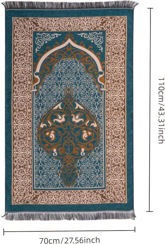 Tapis de prière Livano - Tapis de prière Islam - Tapis Ramadan - Tapis - Inshallah - Eid Mubarak - Café