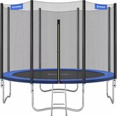 In And OutdoorMatch trampoline met veiligheidsnet Myron - tuintrampoline - 305 cm - ronde trampoline - met veiligheidsnet - met ladder - Zwart Blauw