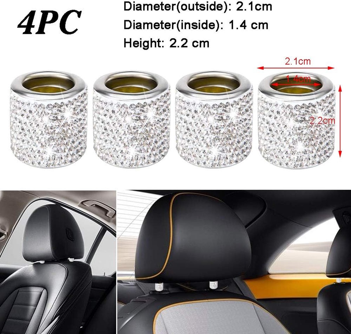 Lot De 20 Accessoires Voiture Bling-Bling Pour Femmes - Kit Complet Strass Scintillant Avec Support Téléphone