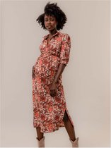 Prénatal zwangerschapsjurk - Zwangerschapskleding - Light Orange Brown - Maat M