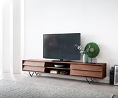 TV-Meubel Eloi Acacia Bruin 240x35 cm 4 Laden V-Poot Zwart