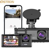 Distiion - 3 en 1 HD - Dashcam - caméra avant et arrière - Enregistrement en Loop - Dashcam de voiture - Détection de mouvement et mode Parking - G-Sensor - Full HD - Objectif grand angle 170° - Enregistrement en Loop - Carte Micro SD 32 GB gratuite