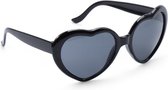 CHPN - Zonnebril - Hartjesbril - Hart bril - Hartshaped sunglasses - Hartjes zonnebril - Festivalbril - Partybril - Feestbril - Hippe bril - Zwart